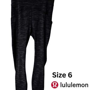 EUC Lululemon athletica Power Thru High Rise Leggings in Heathered Black 25”